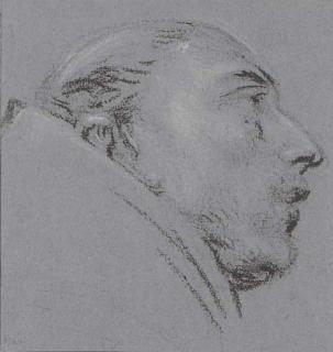 Pietro Faccini - Tête de moine tournée vers la droite