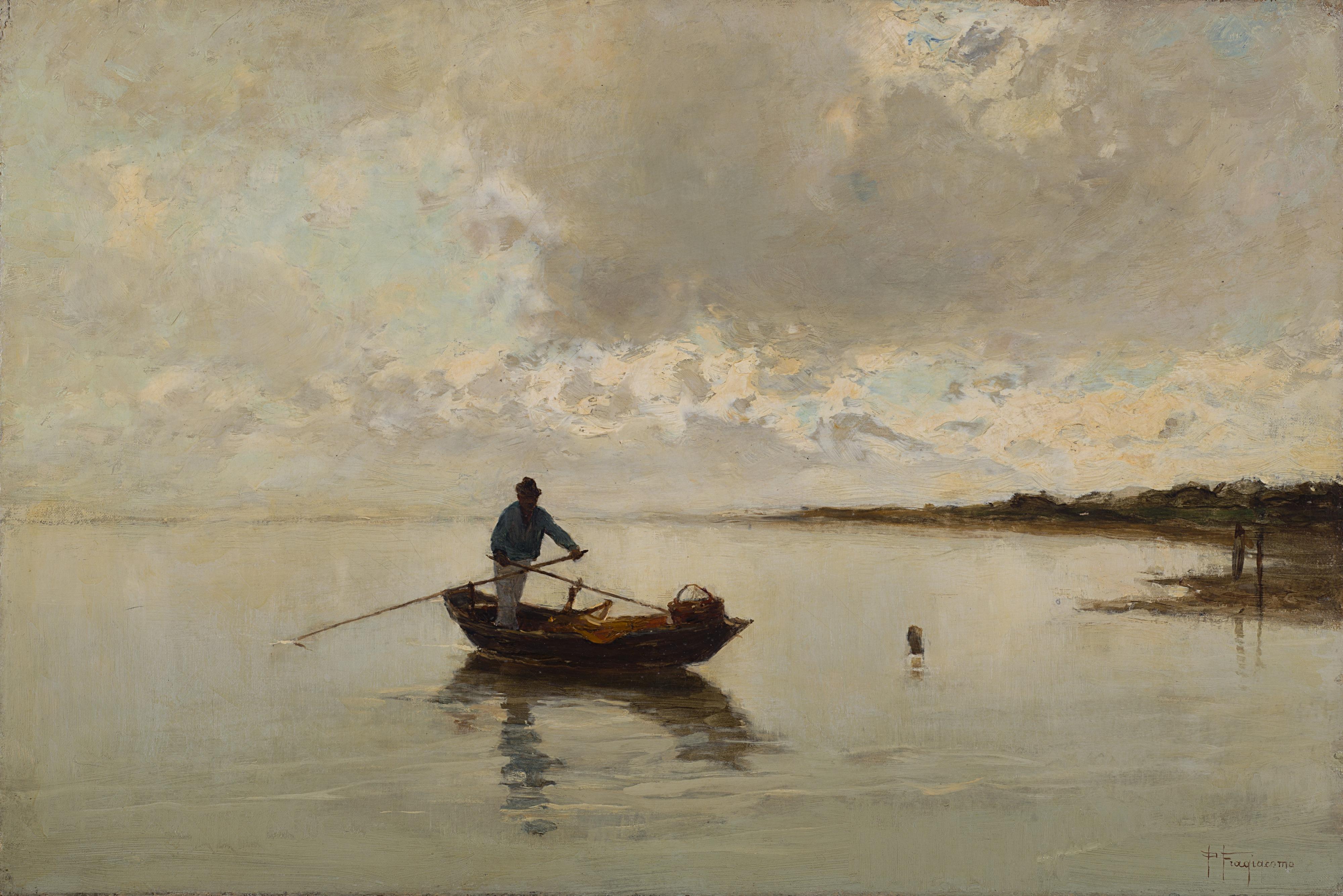 Pietro Fragiacomo - Barcaiolo in laguna