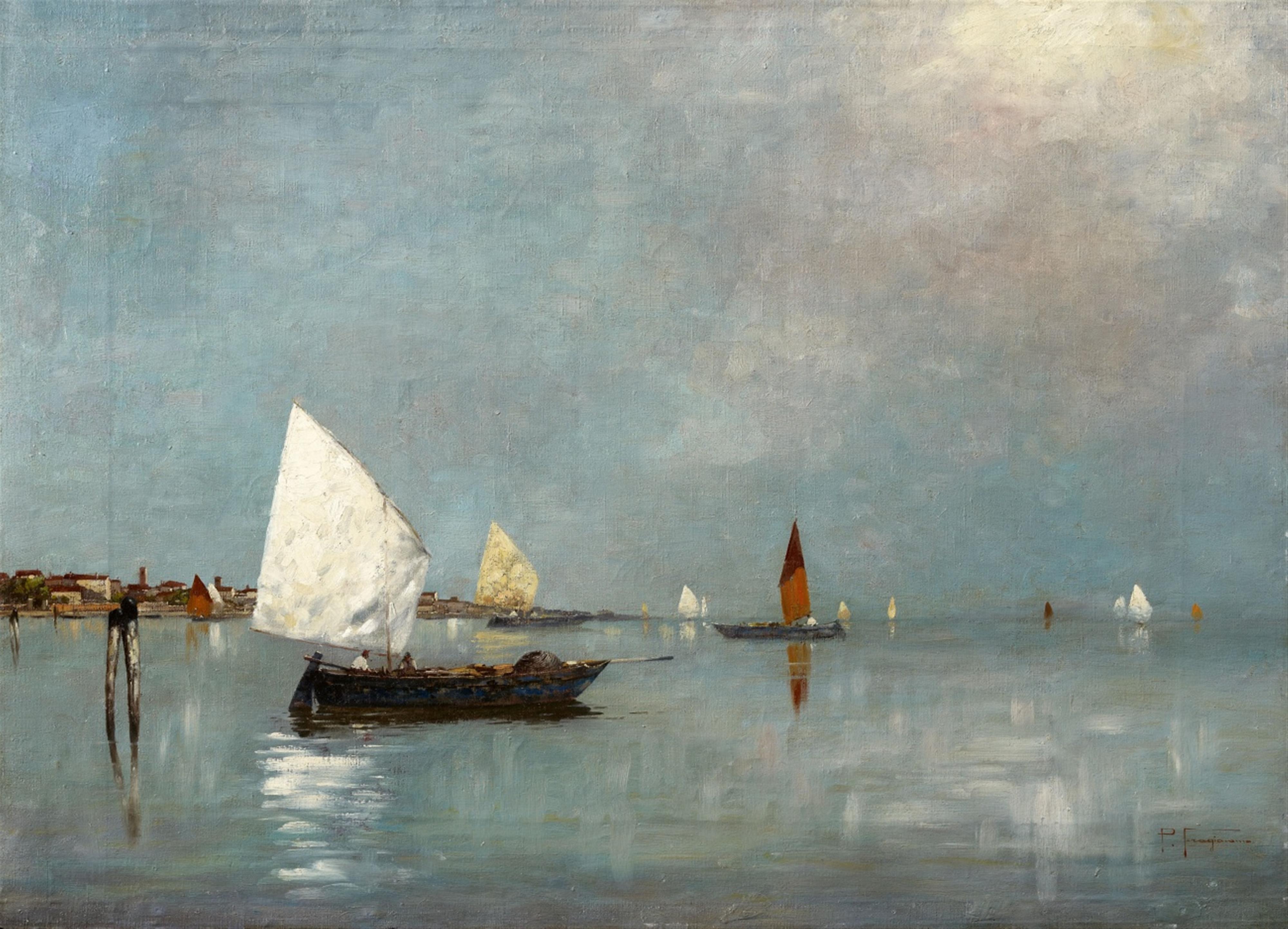 Pietro Fragiacomo - Segelschiffe in der Lagune