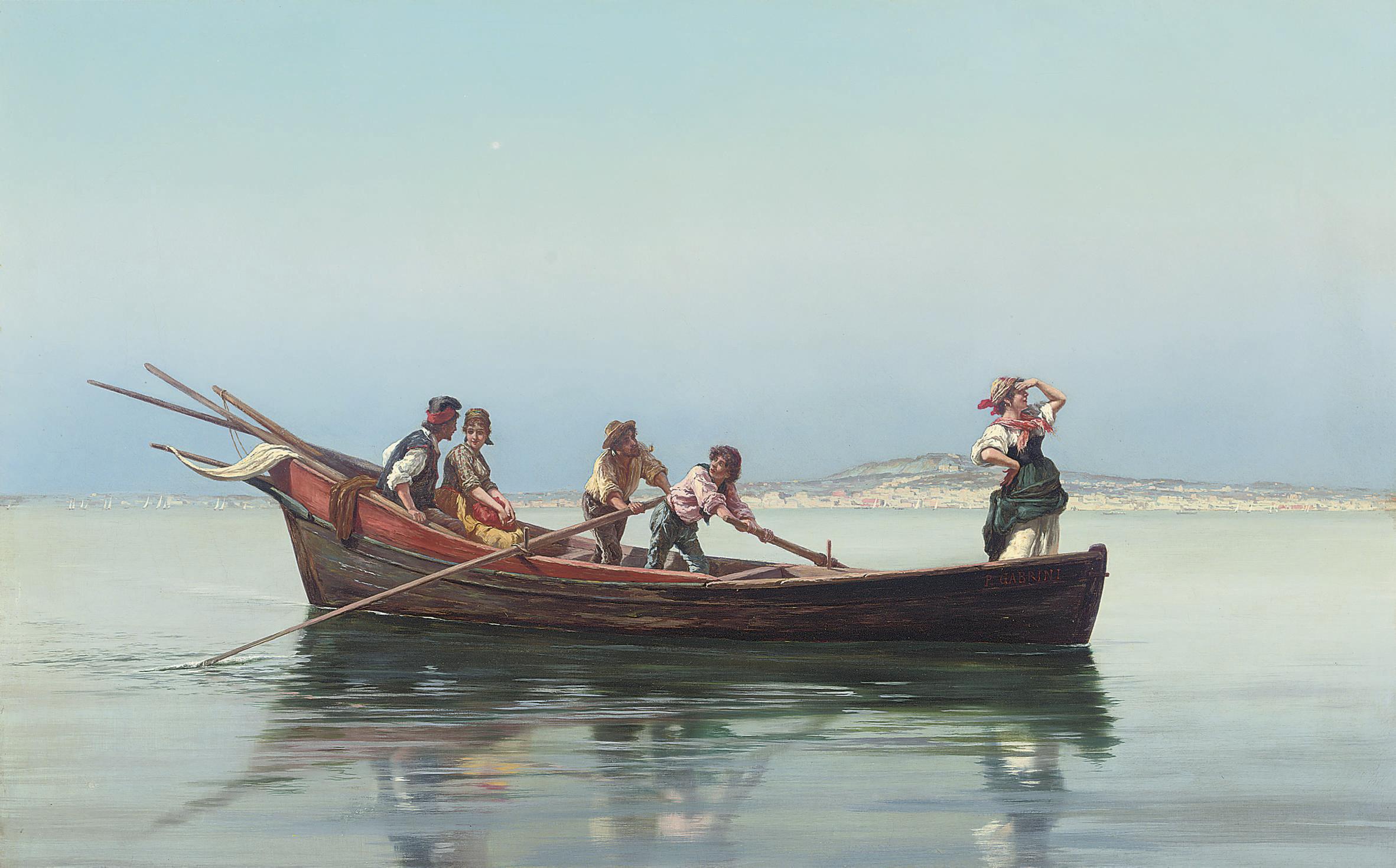 Pietro Gabrini - An outing on the Bay of Naples