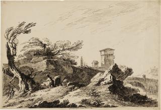 Pietro Giacomo Palmieri - A landscape with herdsman