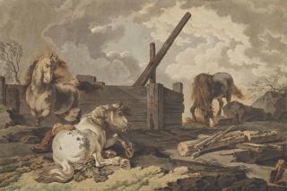 Pietro Giacomo Palmieri - Jeune Homme Avec Ses Chevaux Près D\'Une Carrière