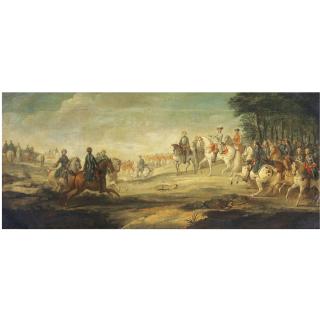 Pietro Graziani - A Landscape With A Cavalry Skirmish Between Christians And Turks