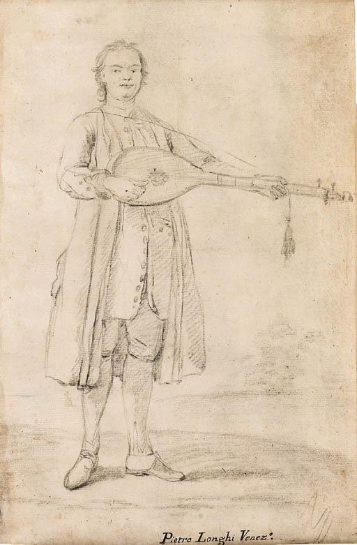 Pietro Longhi - A man playing the colascione by a river