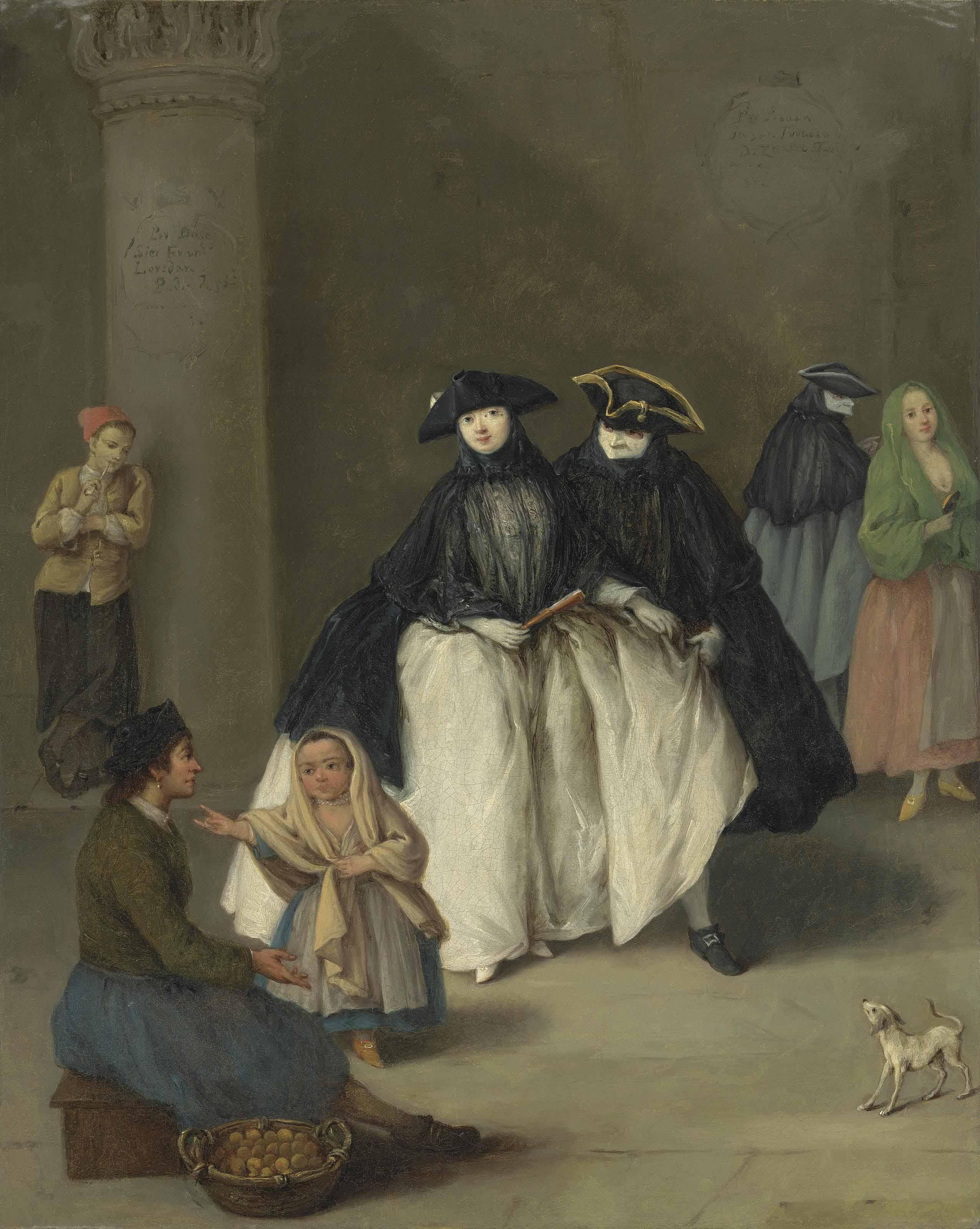 Pietro Longhi - An elegant couple in Carnival costume