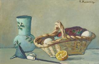 Pietro Marussig - Still Life With A Basket