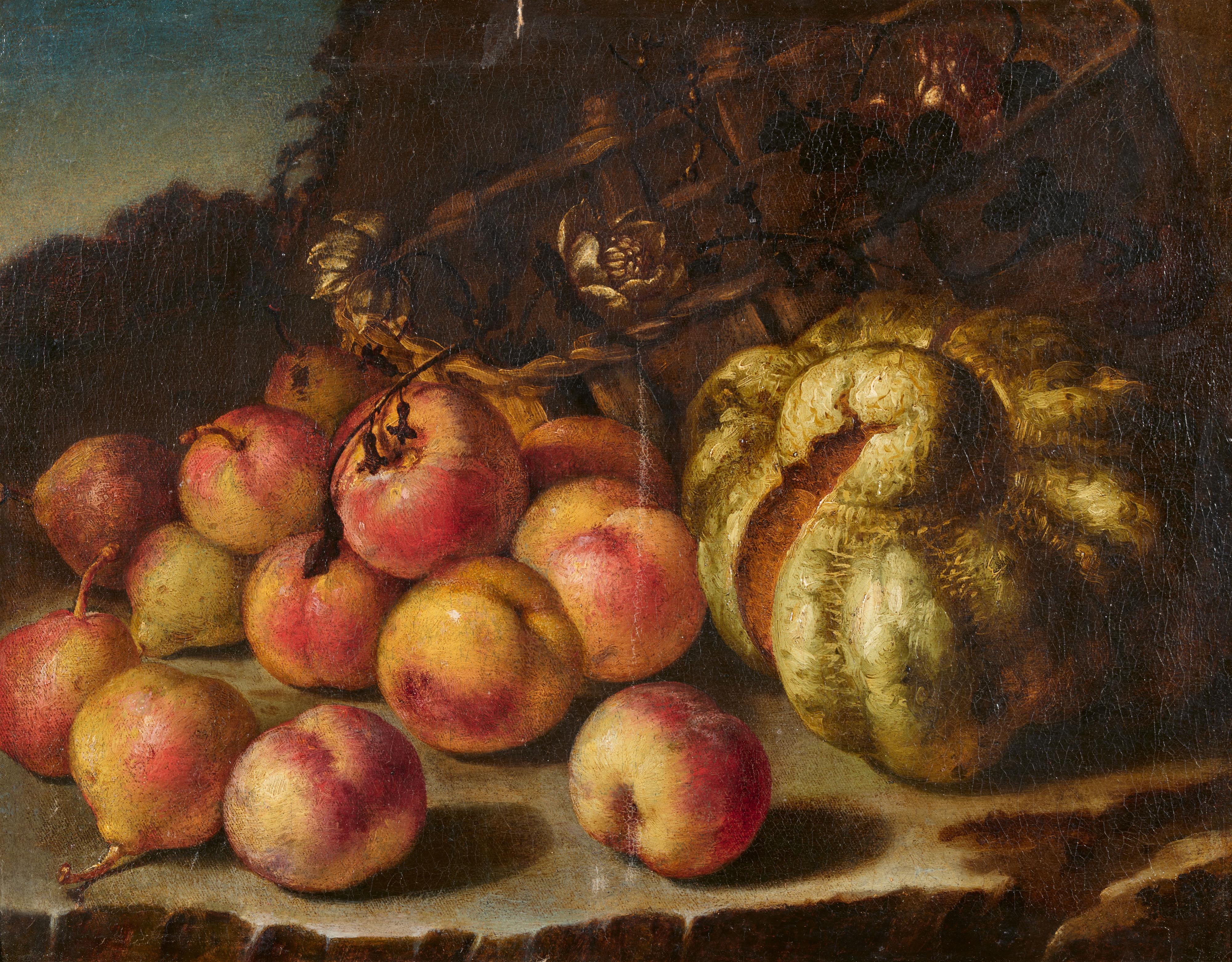 Pietro Navarra - Stillleben mit Früchten und einem Kürbis