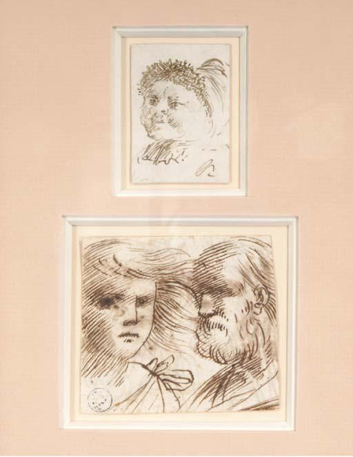 Pietro Novelli - A head of a man and woman; and A head of a woman