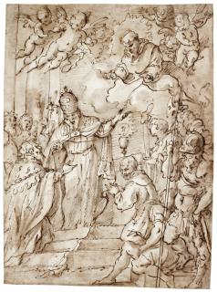 Pietro Novelli - St. Francis Appearing To A Pope And A King