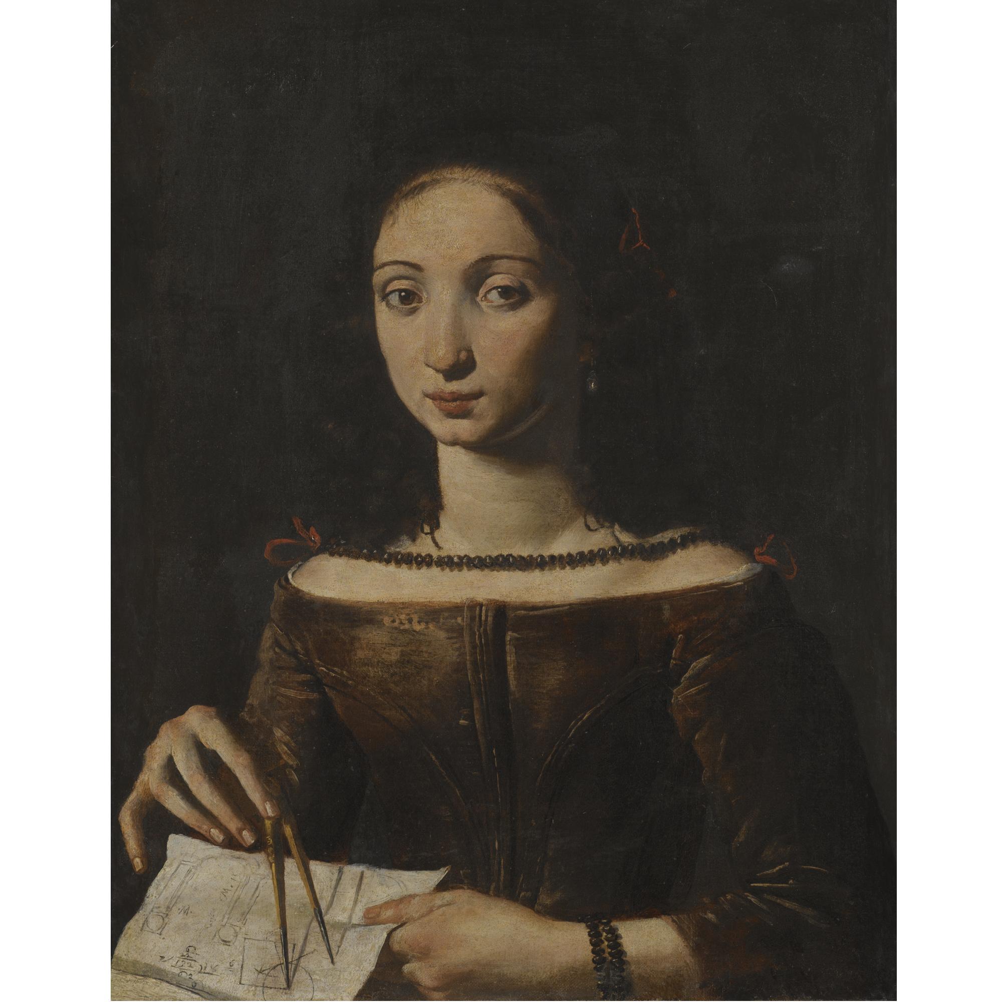 Pietro Paolini - A Young Lady Holding A Compass