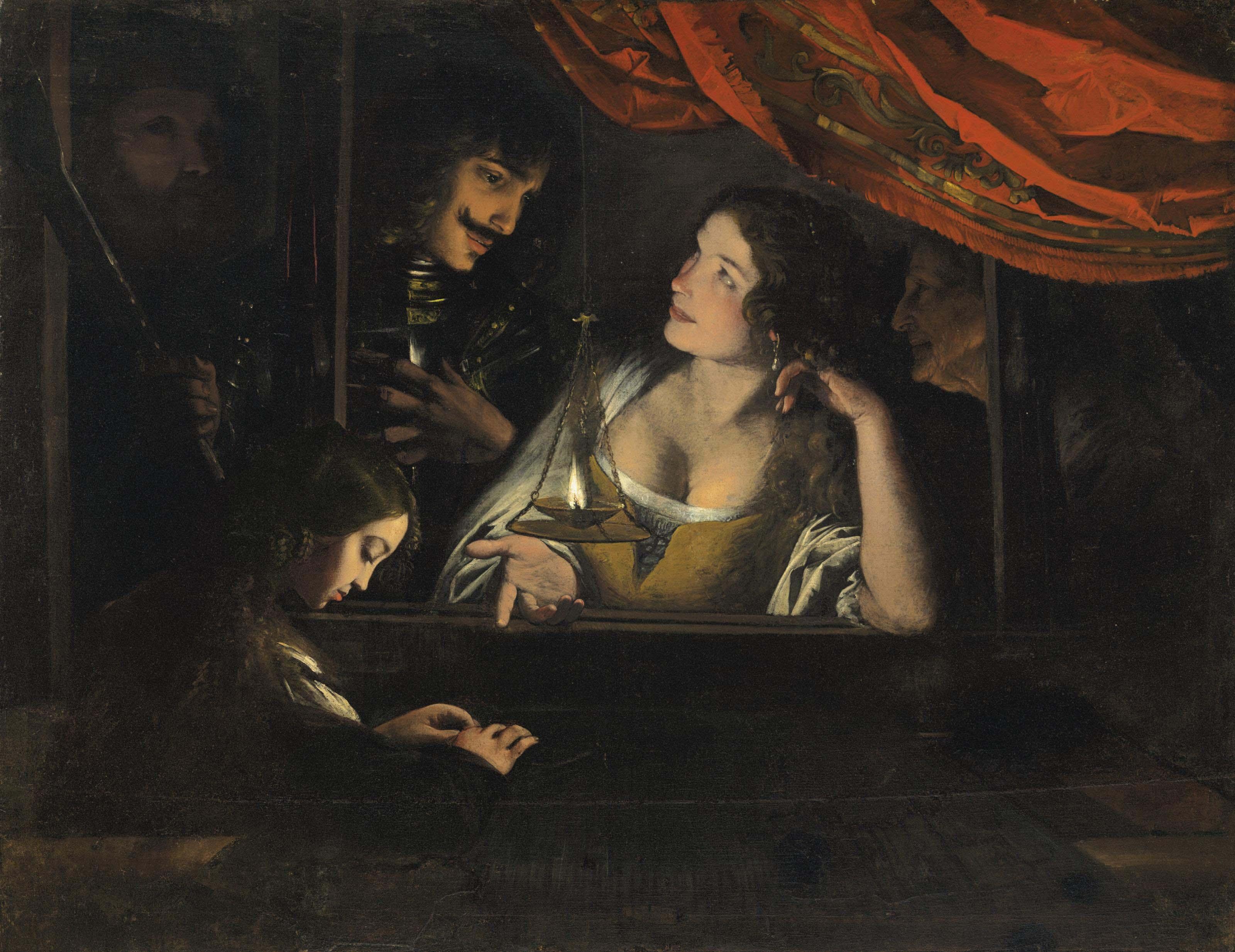 Pietro Paolini - Figures in an interior around a lantern