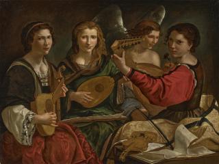 Pietro Paolini - Lute players and an angel