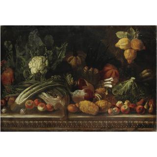 Pietro Paolo Bonzi - Natura Morta Con Cedri, Frutta, Rape E Zucche