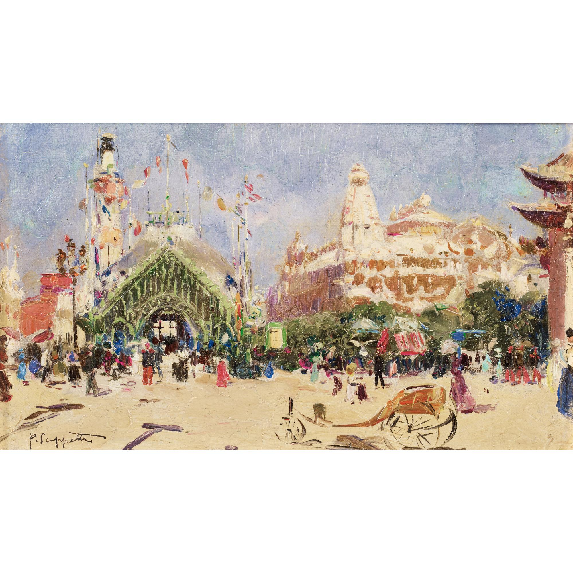 Pietro Scopetta Ou Scappetta - Le Parc Monceau ; Pavillon À L\'Exposition Universelle