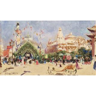 Pietro Scopetta Ou Scappetta - Le Parc Monceau ; Pavillon À L\'Exposition Universelle
