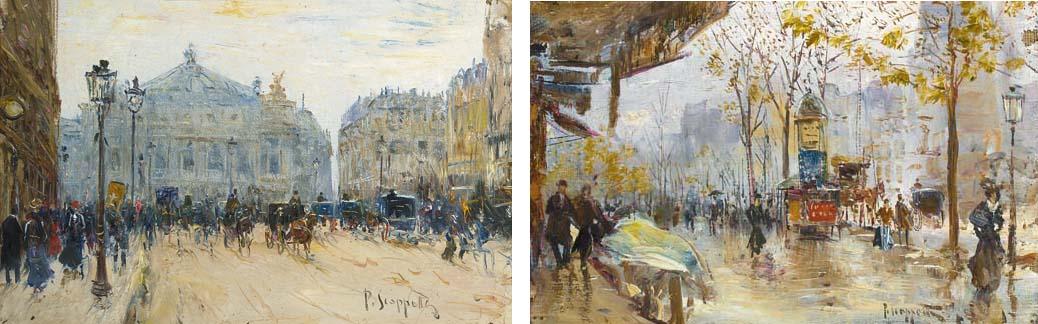 Pietro Scoppetta - L\'Opéra, Paris; and A boulevard in Paris
