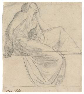 Pietro Testa - A seated figure in profile