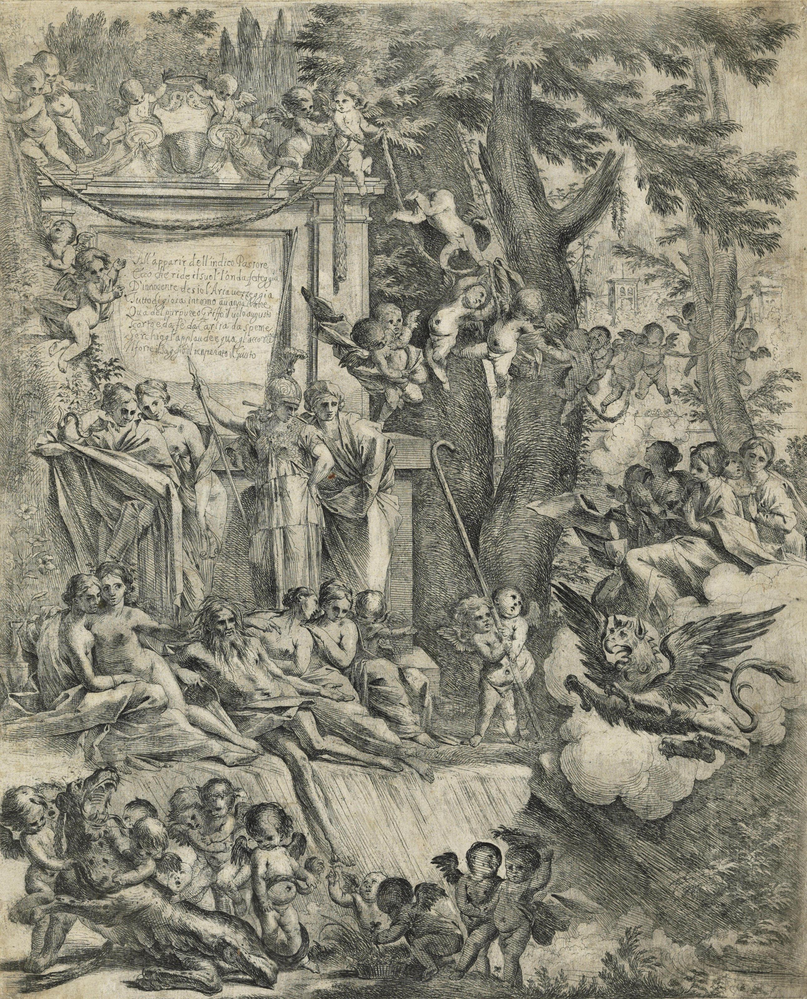 Pietro Testa - Faith, Hope and Charity (Allegory in Honour of the Arrival of Cardinal Franciotti as Bishop of Lucca)