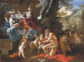 Pietro Testa - The Four Cardinal Virtues appearing to Saint Jerome