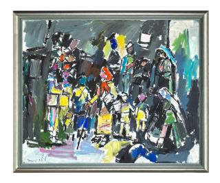 Pinchas Litvinovsky - Standing figures in grey