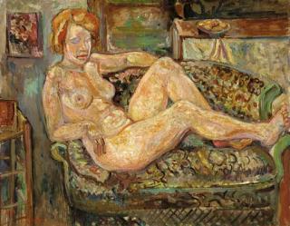 Pinchus Kremegne - Nu Sur Un Canapé