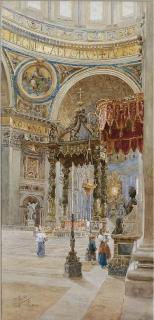 Pio Joris - Roma, interno di San Pietro