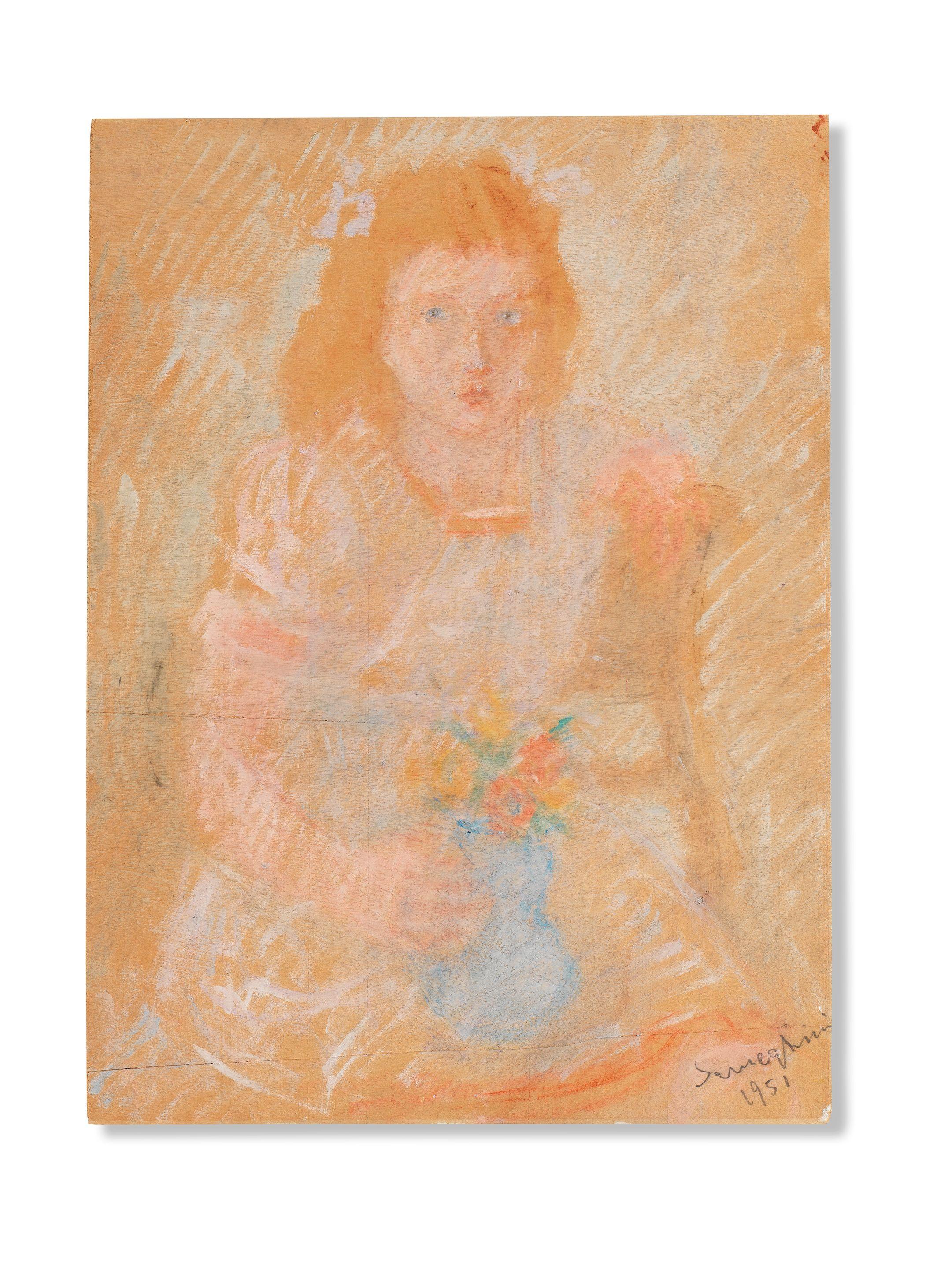 Pio Semeghini - Gigetta la Rossa (recto); Ragazza (verso)