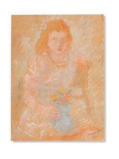 Pio Semeghini - Gigetta la Rossa (recto); Ragazza (verso)