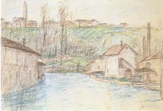 Pio Semeghini - Paesaggio lungo il fiume