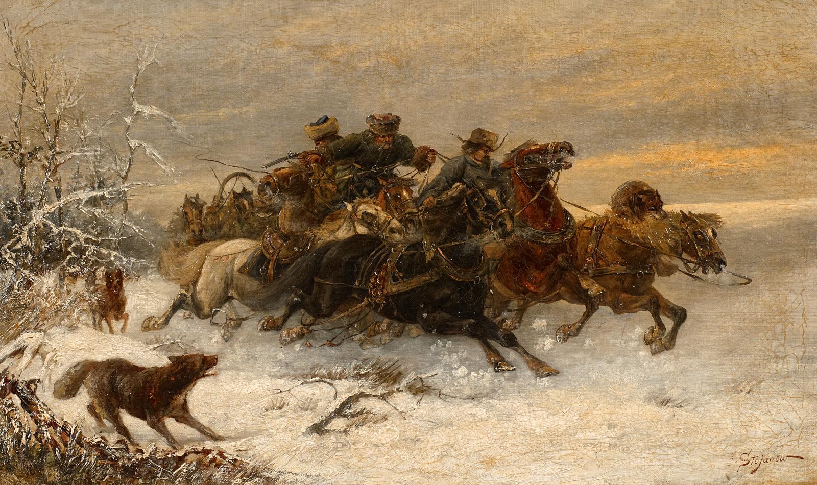 Piotr C. Stojanov - Wilder Ritt durch winterliche Landschaft