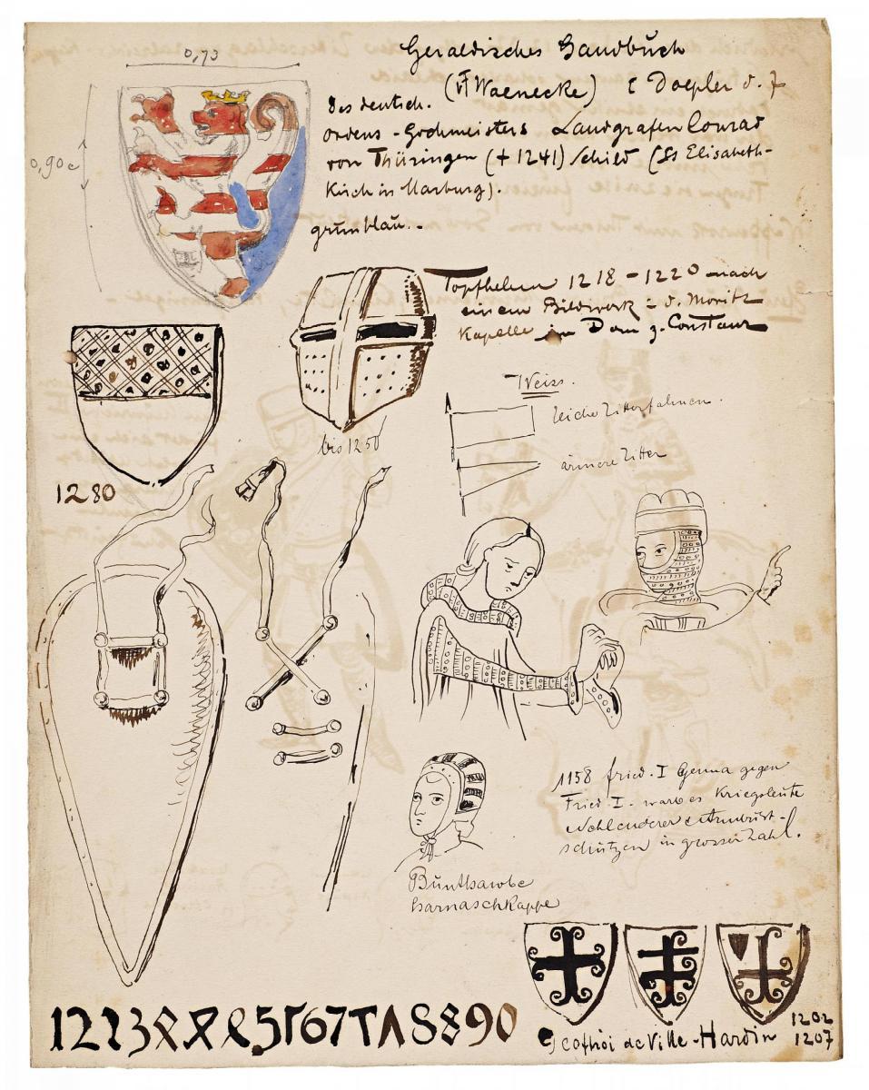 Pius Ferdinand Messerschmitt - Zwei Sammelmappen mit zahlreichen Papierarbeiten.