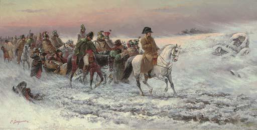 Pjotr C. Stojanow - Napoleon fleeing from Moscow