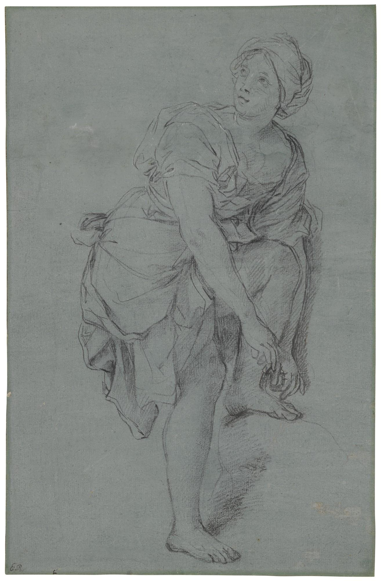 Placido Costanzi - A Young Woman Tying Her Sandals