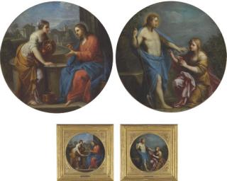 Placido Costanzi - Christ And The Woman of Samaria; And Noli Me Tangere