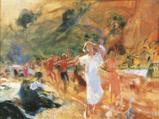 Plinio Nomellini - Sulla spiaggia di Capri