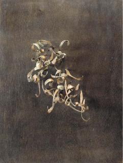 Pol Bury - 44 tiges de cuivre martelés sur fond bois noir