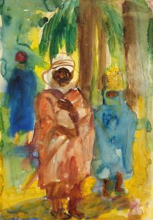 Pol Cassel - Algerisches Paar im Palmenhain