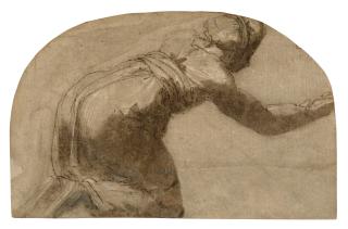 Polidoro Caldara - A kneeling woman with her arms stretched out