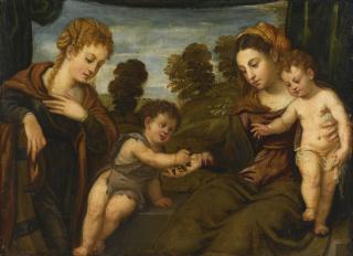 Polidoro De Renzi - Madonna And Child With Saint Catherine And The Infant Saint John The Baptist
