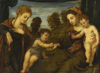 Polidoro De Renzi - Madonna And Child With Saints Catherine And The Infant John The Baptist