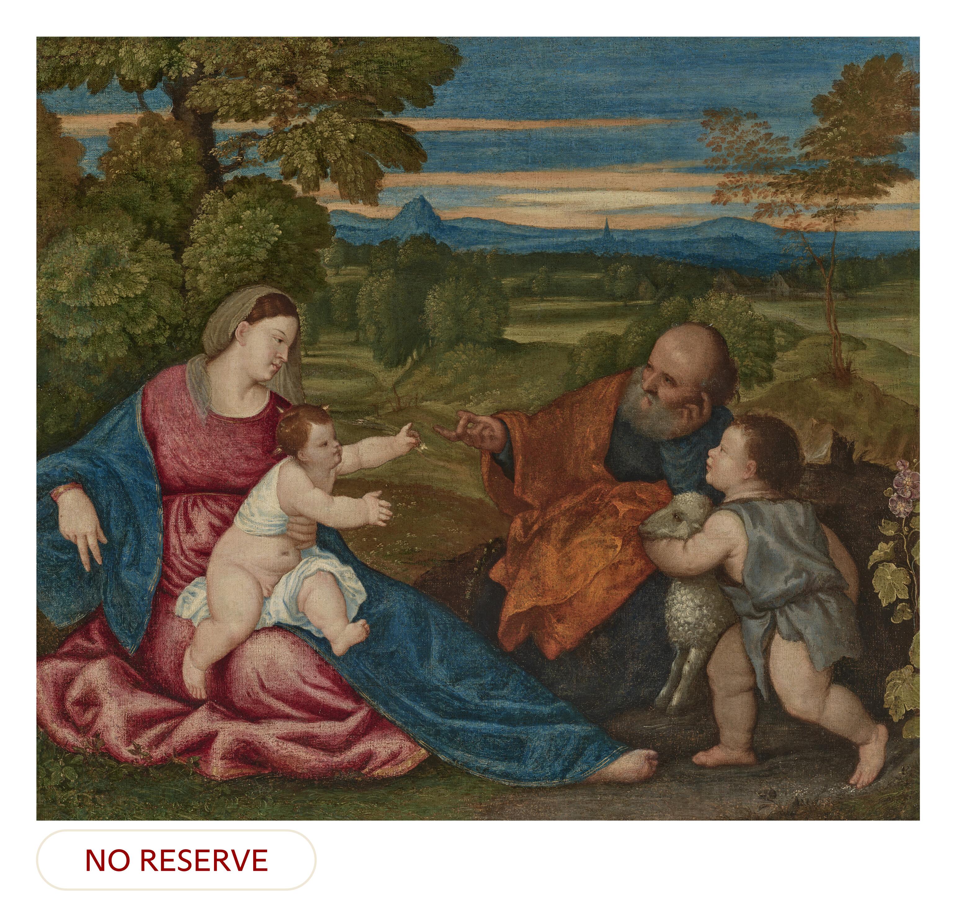 Polidoro De Renzi - The Holy Family with the Infant St John the Baptist, in a landscape