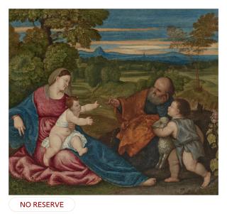 Polidoro De Renzi - The Holy Family with the Infant St John the Baptist, in a landscape