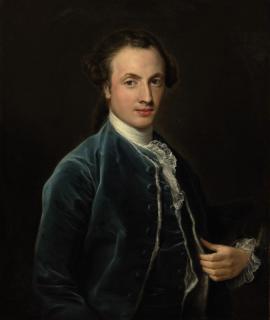 Pompeo Batoni - Portrait of Thomas Thornhill Esq., half-length, in a blue velvet coat