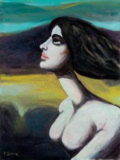 Pompeo Borra - Donna di profilo