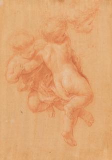 Pompeo Girolamo Batoni - Studie zu zwei fliegenden Engeln.