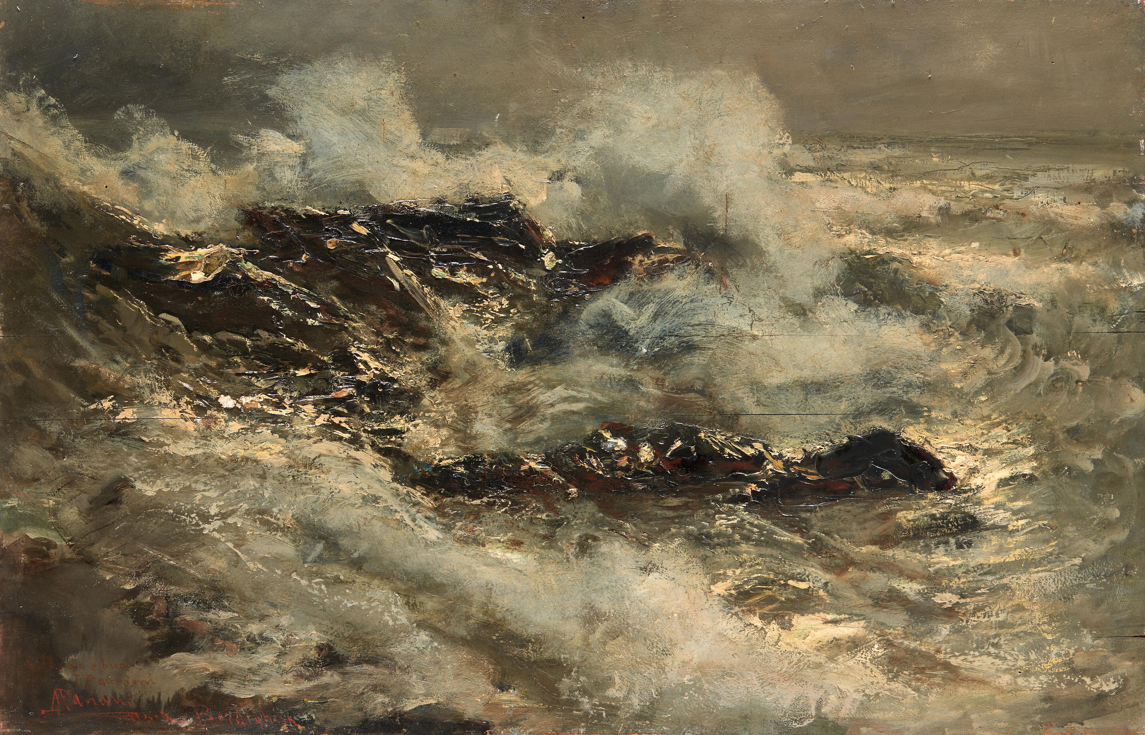 Pompeo Mariani - Mare in burrasca, Bordighera