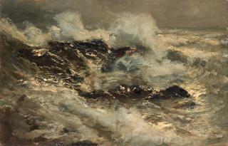 Pompeo Mariani - Mare in burrasca, Bordighera