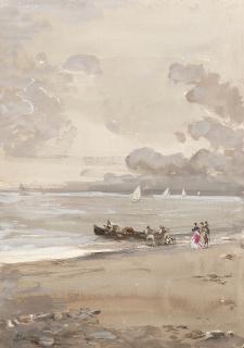 Pompeo Mariani - Marina con barche