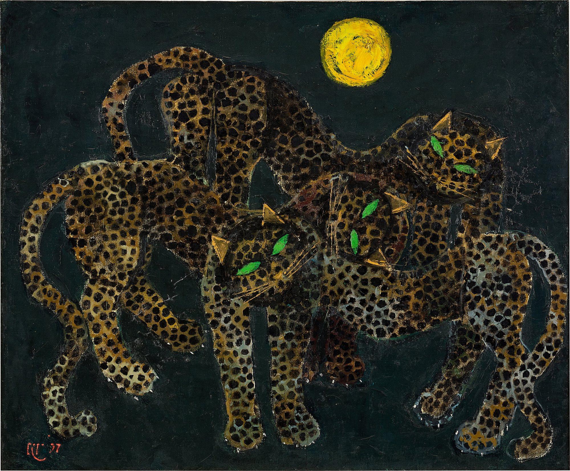 Popo Iskandar - Three Leopards and the Moon