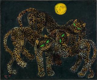 Popo Iskandar - Three Leopards and the Moon
